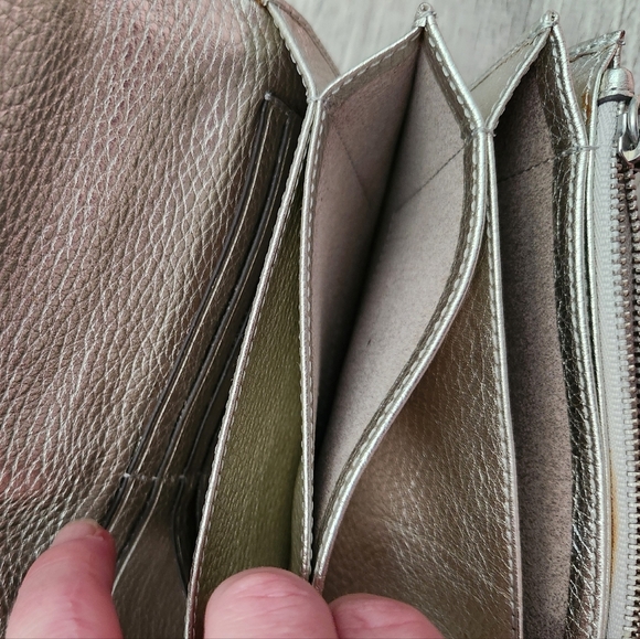 Annabel Ingall Silver Textured Leather Clutch Wallet - Picture 9 of 9